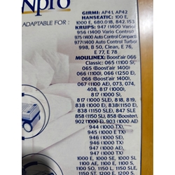 BOLSA ASPIRADOR MOULINEX, CAJA 4 BOLSAS + 1 FILTRO MOTOR, VER FOTO MODELOS MARCAS COMPATIBLES, MO136-MW - Imagen 1