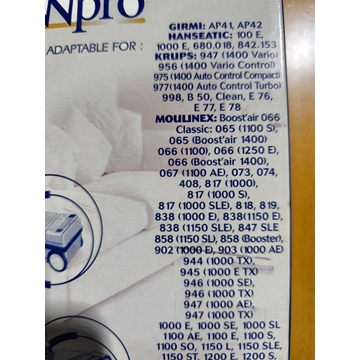 BOLSA ASPIRADOR MOULINEX, CAJA 4 BOLSAS + 1 FILTRO MOTOR, VER FOTO MODELOS MARCAS COMPATIBLES, MO136-MW - Imagen 1