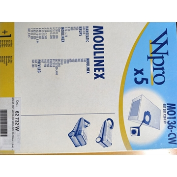 BOLSA ASPIRADOR MOULINEX, CAJA 5 BOLSAS+1FILTRO, VER FOTO MODELOS COMPATIBLES,   62732W - Imagen 1