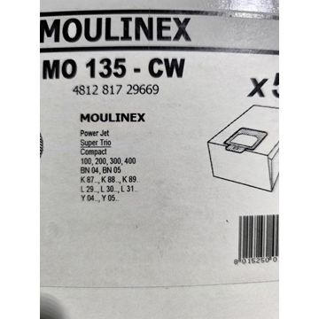 BOLSA ASPIRADOR MOULINEX, CAJA 5 BOLSAS,  MO135-W - Imagen 2