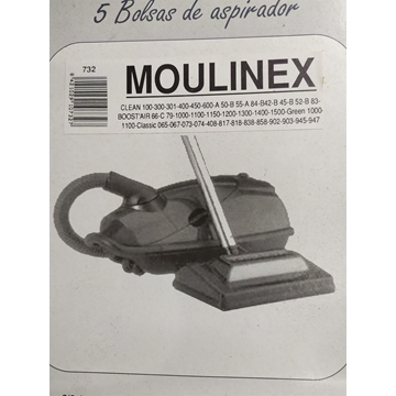 BOLSA ASPIRADOR MOULINEX, CAJA 5 BOLSAS, RECAMBIO ALTERNATIVO, VER FOTO MODELOS,   F-732 - Imagen 1