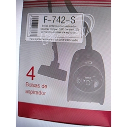 BOLSA ASPIRADOR MOULINEX, CAJA BOLSAS SINTETICAS, RECAMBIO ALTERNATIVO, Modelo Compact 1000, 1100,  F-742-S - Imagen 1