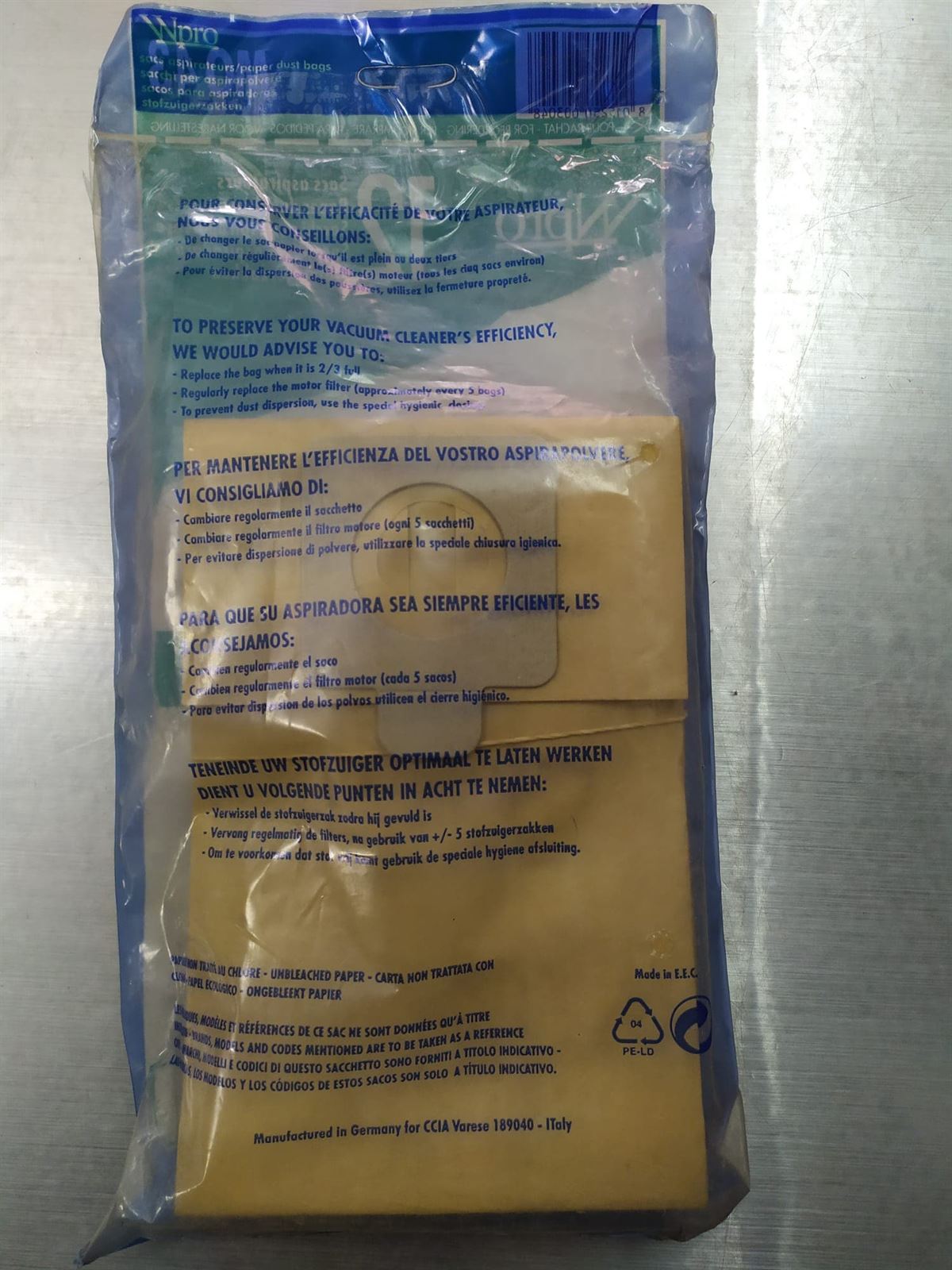 BOLSA ASPIRADOR MOULINEX, INDESIT, VER MODELOS FOTO, PAQUETE 12 BOLSAS, RECAMBIO ALTERNATIVO,  110353 - Imagen 2