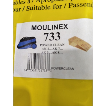 BOLSA ASPIRADOR MOULINEX, POWER CLEAN, CAJA 5 BOLSAS, AK2,AK7, CARTON 100/108/123,  F-733 - Imagen 2