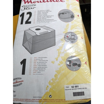 BOLSA ASPIRADOR MOULINEX POWER STAR, PAQUETE 12 BOLSAS+1FILTRO,   A26B07 - Imagen 1