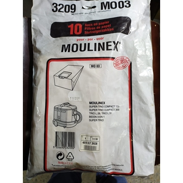 BOLSA ASPIRADOR MOULINEX, VER MODELOS FOTO, PAQUETE 10 BOLSAS, RECAMBIO ALTERNATIVO, 110359 - Imagen 1