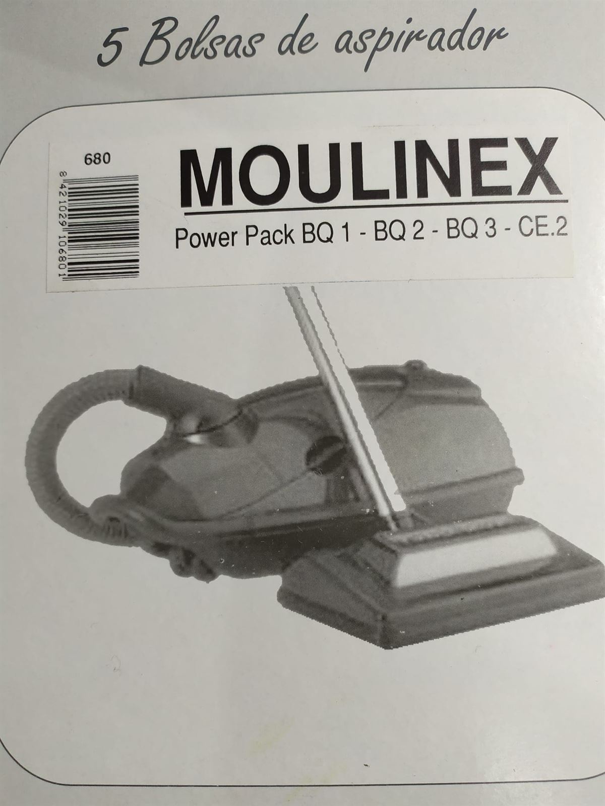BOLSA ASPIRADOR MOULINEX, VER MODELOS FOTO, PAQUETE 5 BOLSAS, RECAMBIO ALTERNATIVO, BOLSA ASPIRADOR MOULINEX, VER MODELOS FOTO, PAQUETE 5 BOLSAS, RECAMBIO ALTERNATIVO,  F-680 - Imagen 1