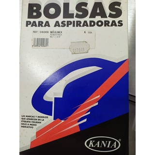 BOLSA ASPIRADOR MOULINEX, VER MODELOS FOTO, PAQUETE 6 BOLSAS, RECAMBIO ALTERNATIVO, 110349A - Imagen 1