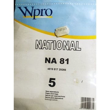 BOLSA ASPIRADOR NATIONAL, CAJA 5 UNIDADES BOLSA PAPEL, NA81, 110404 - Imagen 1