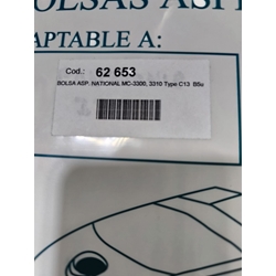 BOLSA ASPIRADOR NATIONAL,MC3300,MC3310, CAJA 5 BOLSAS PAPEL, CARTON119/109113/103MM, DIAMETRO 52MM, 62653 - Imagen 1