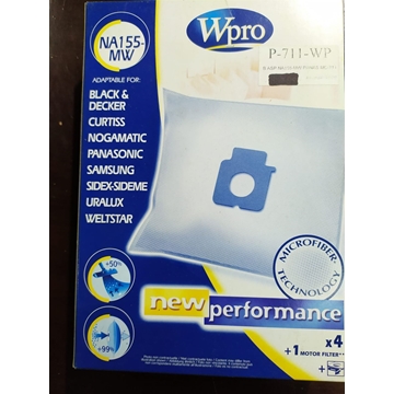 BOLSA ASPIRADOR PANASONIC, CAJA 4 UNIDADES+1FILTRO, VER MODELOS MARCAS FOTO, CALIDAD ALTERNATIVA, P-711-WP - Imagen 1