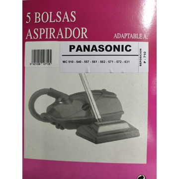 BOLSA ASPIRADOR PANASONIC, CAJA 5 UNIDADES, VER MODELOS, FOTO, CALIDAD ALTERNATIVA, P-710 - Imagen 1