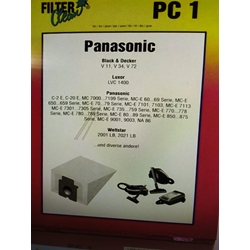 BOLSA ASPIRADOR PANASONIC, CAJA 5 UNIDADES, VER MODELOS, FOTO,  P-712 - Imagen 1