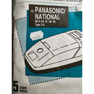 BOLSA ASPIRADOR PANASONIC, CAJA 5 UNIDADES, VER MODELOS MARCAS FOTO, CALIDAD ALTERNATIVA, 110406 - Imagen 1