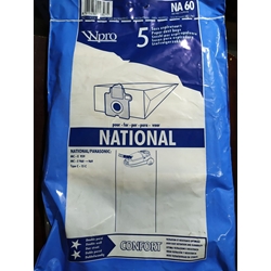 BOLSA ASPIRADOR PANASONIC, CAJA 5 UNIDADES, VER MODELOS MARCAS FOTO, CALIDAD ALTERNATIVA,  NA60 - Imagen 1