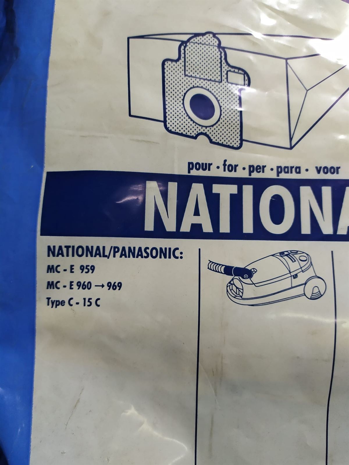 BOLSA ASPIRADOR PANASONIC, CAJA 5 UNIDADES, VER MODELOS MARCAS FOTO, CALIDAD ALTERNATIVA,  NA60 - Imagen 2