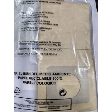 BOLSA ASPIRADOR PANASONIC, MC2110, PAQUETE 5 BOLSAS PAPEL, CARTON 90/75MM, DIAMETRO 50MM, 62694 - Imagen 2
