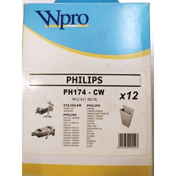 BOLSA ASPIRADOR PHILIPS, BOLSA 12 UNIDADES,    PH174CW - Imagen 1