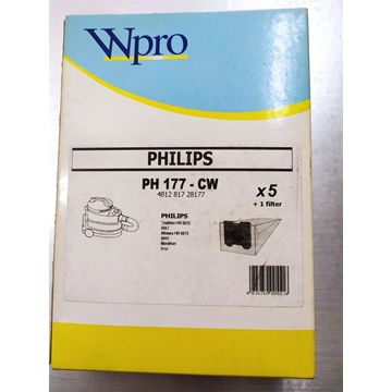 BOLSA ASPIRADOR PHILIPS, BOLSA 5 UNIDADES+1FILTRO,  PH177CW - Imagen 1