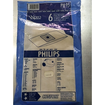 BOLSA ASPIRADOR PHILIPS, LG, TAURUS, UFESA, SAMSUNG, VER MARCAS, MODELOS FOTO, PAQUETE 6 BOLSAS+1FILTRO, RECAMBIO ALTERNATIVO, 110140 - Imagen 1