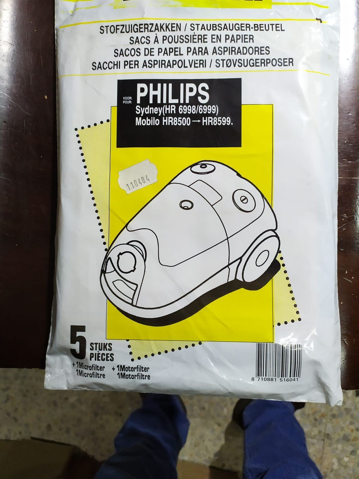 BOLSA ASPIRADOR PHILIPS, PAQUETE 5 BOLSAS+2 FILTROS, VER FOTO MODELOS, RECAMBIO ALTERNATIVO,  110484 - Imagen 1