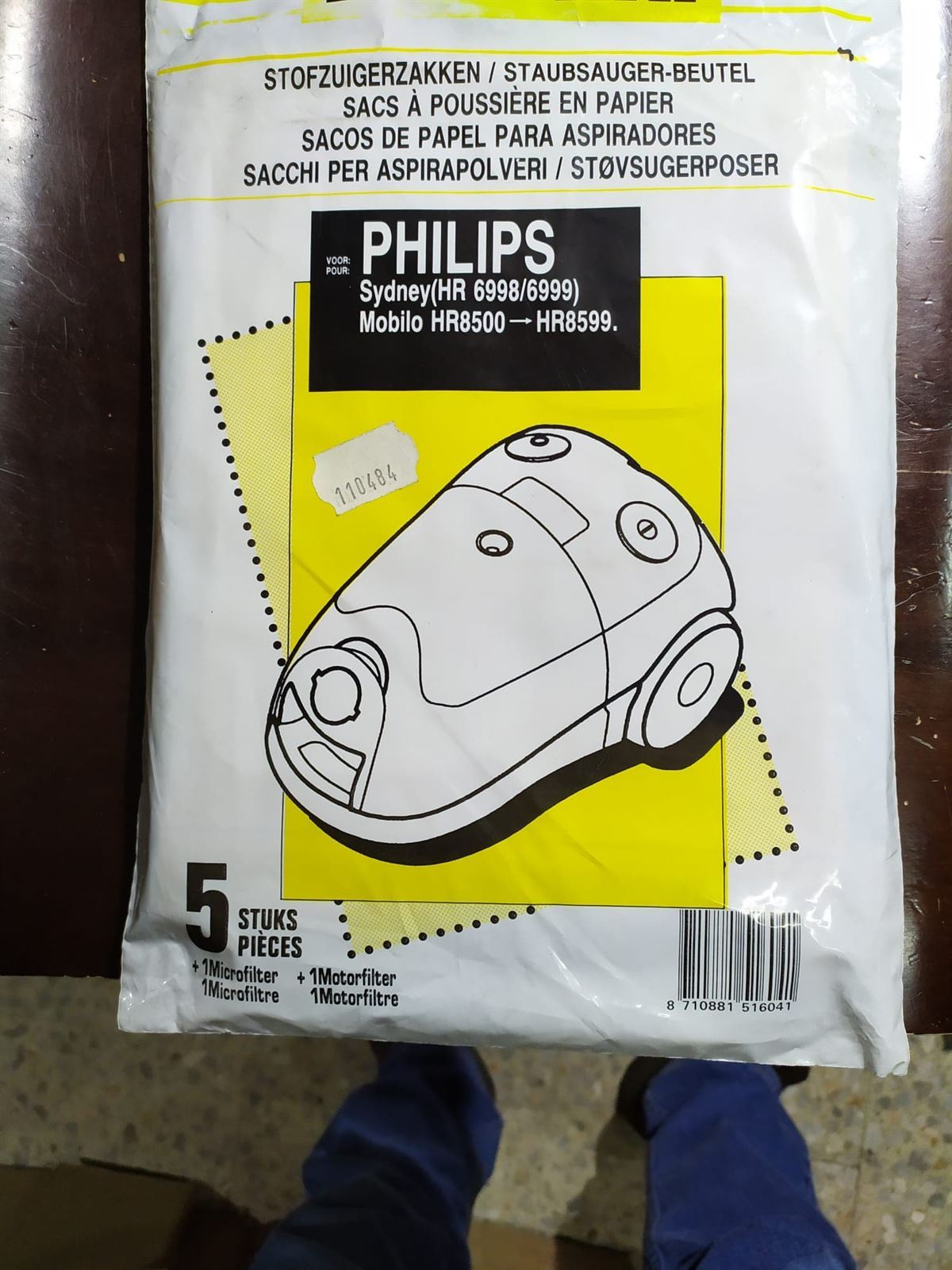 BOLSA ASPIRADOR PHILIPS, PAQUETE 5 BOLSAS+2 FILTROS, VER FOTO MODELOS, RECAMBIO ALTERNATIVO, 110484 - Imagen 1