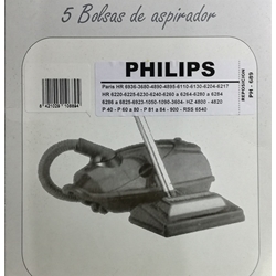 BOLSA ASPIRADOR PHILIPS PARÍS HR6936, PAQUETE 5 BOLSAS, F-689 - Imagen 2
