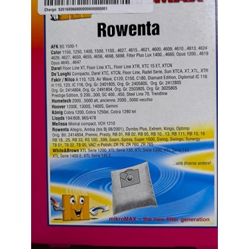 BOLSA ASPIRADOR ROWENTA, CAJA 4 BOLSAS + 2 FILTROS, RECAMBIO ALTERNATIVO, VER FOTO MODELOS, 7746147 - Imagen 2