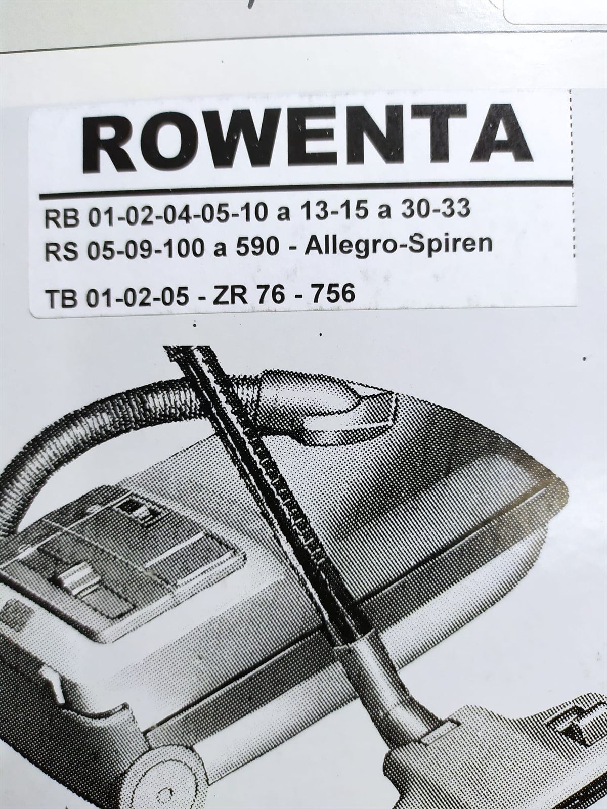 BOLSA ASPIRADOR ROWENTA, CAJA 5 BOLSAS DE PAPEL, RECAMBIO ALTERNATIVO, VER FOTO MODELOS,  F-741 - Imagen 2