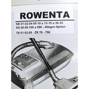 BOLSA ASPIRADOR ROWENTA, CAJA 5 BOLSAS DE PAPEL, RECAMBIO ALTERNATIVO, VER FOTO MODELOS,  F-741 - Imagen 2