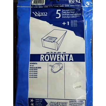 BOLSA ASPIRADOR ROWENTA, CAJA 5 BOLSAS PAPEL+1 FILTRO, VER MODELOS FOTO,   110535 - Imagen 1
