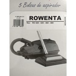 BOLSA ASPIRADOR ROWENTA, CAJA 5 BOLSAS PAPEL, RECAMBIO ALTERNATIVO, VER FOTO MODELOS,  F-670 - Imagen 1