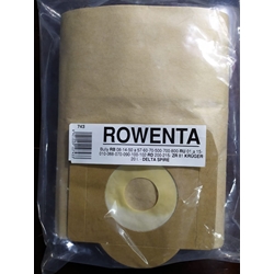 BOLSA ASPIRADOR ROWENTA, CAJA 5 BOLSAS PAPEL, RECAMBIO ALTERNATIVO, VER FOTO MODELOS MARCAS,  F-743 - Imagen 1