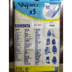 BOLSA ASPIRADOR ROWENTA, CAJA 5 BOLSAS PAPEL, VER FOTO MODELOS MARCAS, ASPIRADOR DE CUBO,   62503W,  481981729281 - Imagen 1