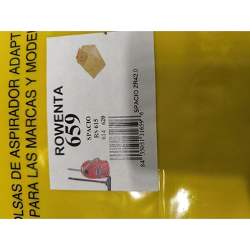 BOLSA ASPIRADOR ROWENTA, SPACIO RS615, CAJA 5 BOLSAS, RECAMBIO ALTERNATIVO, CARTON 140MM, DIAMETRO 32MM, RS615 - Imagen 1