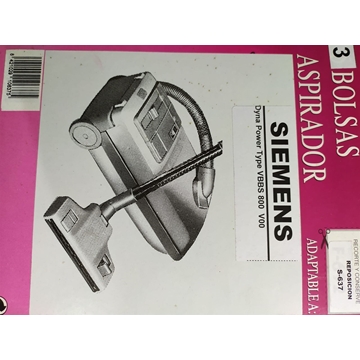 BOLSA ASPIRADOR SIEMENS, DYNA POWER, RECAMBIO ALTERNATIVO, CAJA 3 BOLSAS,   F-637 - Imagen 2