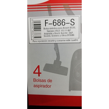 BOLSA ASPIRADOR SIEMENS VS52, VS711, CAJA 4 BOLSAS,  F-686-S - Imagen 2