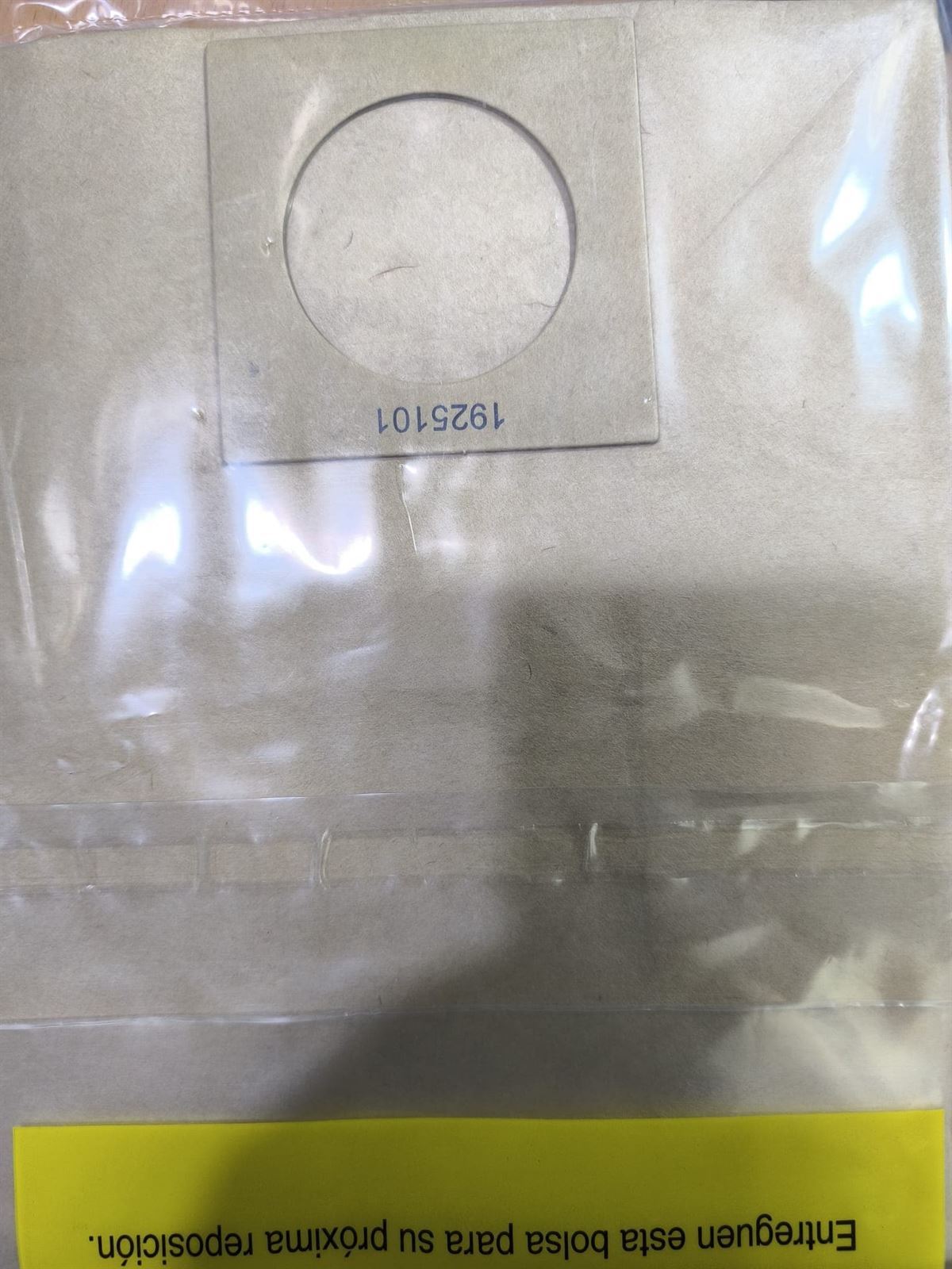 BOLSA ASPIRADOR SOLAC, 912, 916, CAJA 5 BOLSAS PAPEL, CARTON 89/89MM, DIAMETRO 59MM, 716A - Imagen 2