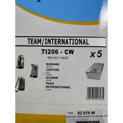 BOLSA ASPIRADOR TEAM INTERNATIONAL, BOMANN, CURTIS, GLENAN, CAJA 5 BOLSAS, TI206-CW - Imagen 1