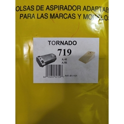 BOLSA ASPIRADOR TORNADO, CAJA 5 BOLSAS PAPEL, ALTERNATIVA, CARTON 79MM, DIAMETRO 44MM,   F-719 - Imagen 2