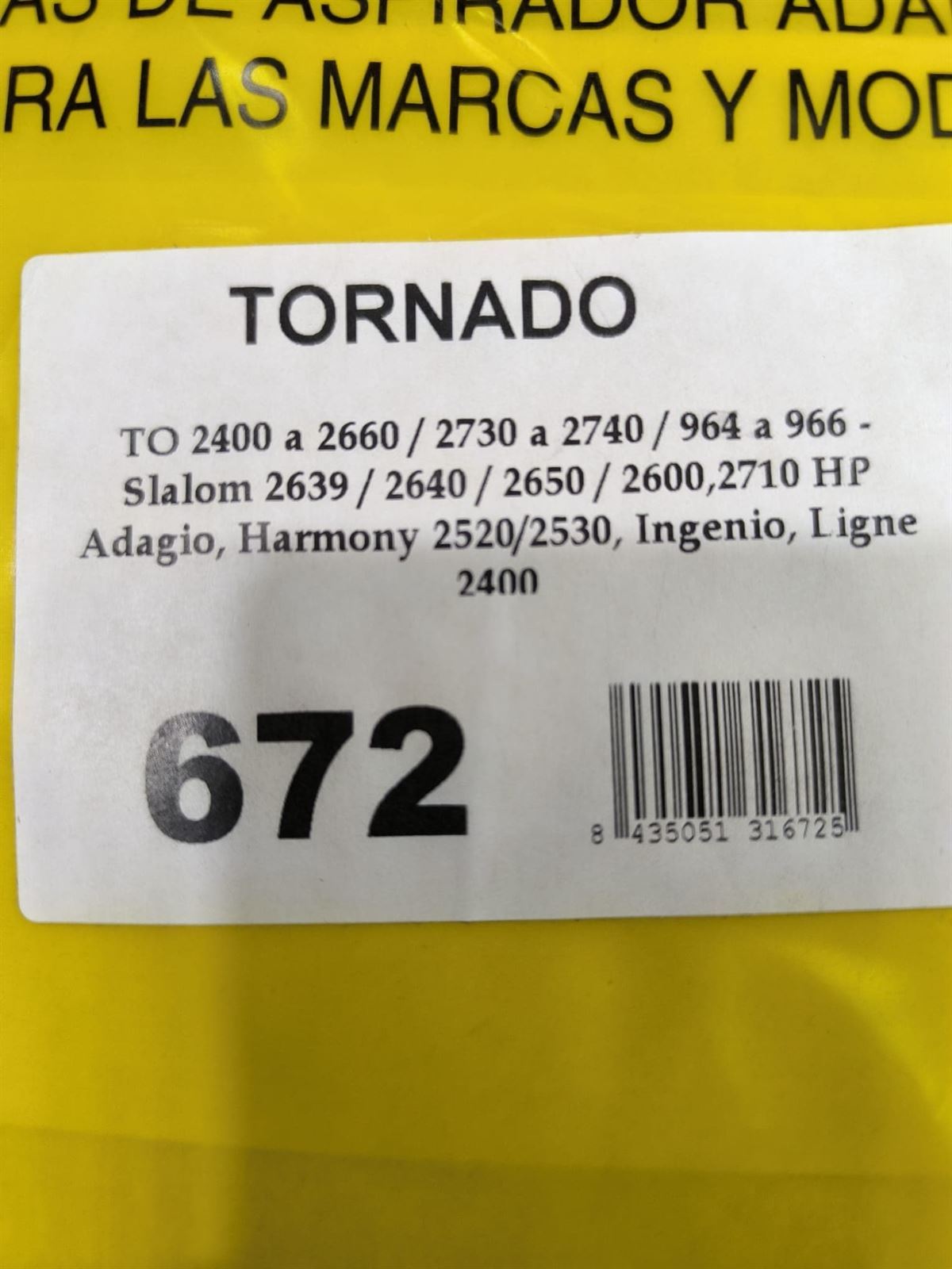 BOLSA ASPIRADOR TORNADO, ELECTROLUX, CAJA 5 BOLSAS PAPEL, CARTON 135/11688MM, DIAMETRO 49MM, VER FOTO MODELOS,  326843026 - Imagen 1