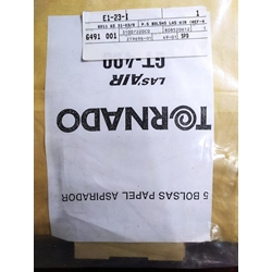 BOLSA ASPIRADOR TORNADO, ELECTROLUX, PAQUETE 5 BOLSAS PAPEL, RECAMBIO ORIGINAL, 60116331038,  GT-400,  9001959619 - Imagen 1