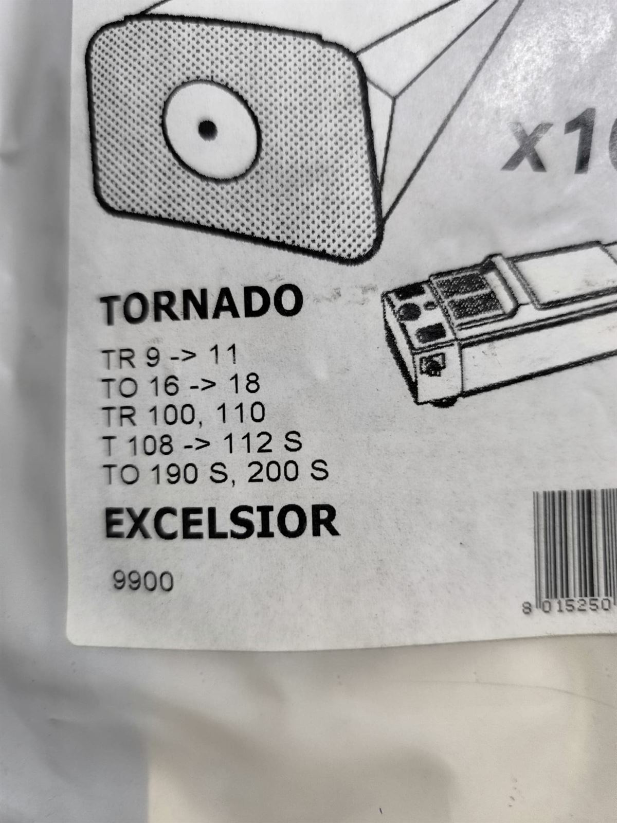 BOLSA ASPIRADOR TORNADO, EXCELSIOR, PAQUETE 10 UNIDADES, TO211-W - Imagen 1