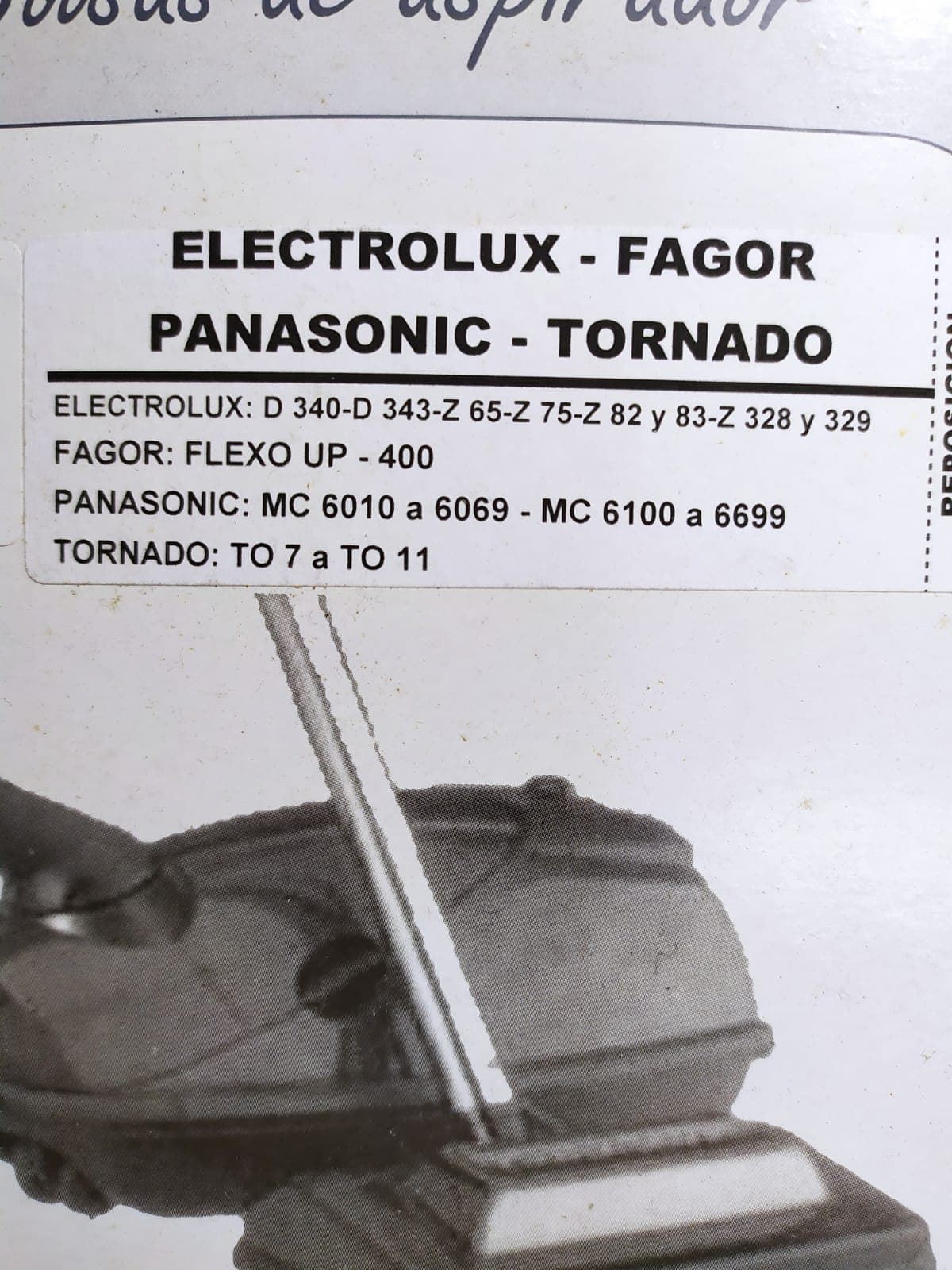 BOLSA ASPIRADOR TORNADO, PAQUETE 5 BOLSAS PAPEL, VALIDA PARA FOTO MODELOS MARCAS,   F-708 - Imagen 1