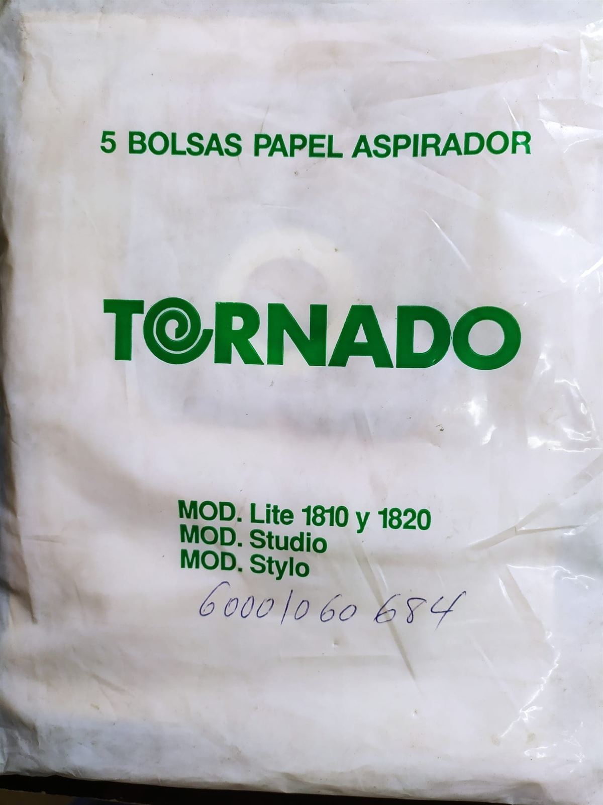 BOLSA ASPIRADOR TORNADO, PAQUETE 5 BOLSAS PAPEL, VER FOTO MODELOS, 60001060684 - Imagen 1