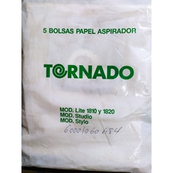 BOLSA ASPIRADOR TORNADO, PAQUETE 5 BOLSAS PAPEL, VER FOTO MODELOS, 60001060684 - Imagen 1