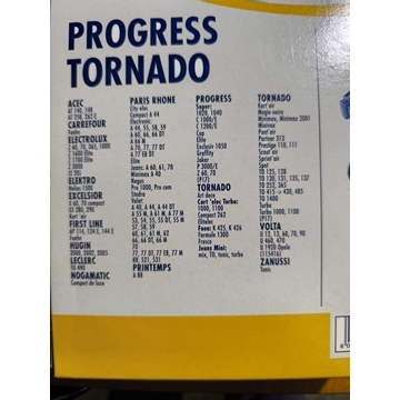 BOLSA ASPIRADOR TORNADO, PROGRESS, PAQUETE 5 BOLSAS, VER FOTO MODELOS, CARTON 113MM, DIAMETRO 40MM,  PA171-W - Imagen 2