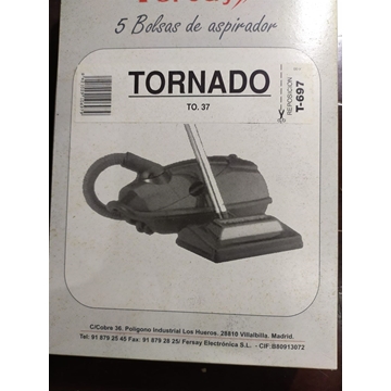 BOLSA ASPIRADOR TORNADO TO37, PAQUETE 5 BOLSAS PAPEL,   F-697 - Imagen 1