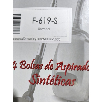 BOLSA ASPIRADOR UNIVERSAL, CARTON 70X70MM, AGUJERO 49MM, CAJA 4 BOLSAS SINTETICAS, F-619-S - Imagen 1