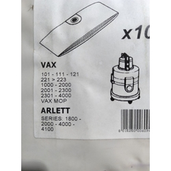 BOLSA ASPIRADOR VAX, ARLRTT, ELECTROLUX, Z74, CAJA 10 BOLSAS, VER FOTO MODELOS, ASPIRADOR DE CUBO,  VA225-W - Imagen 1